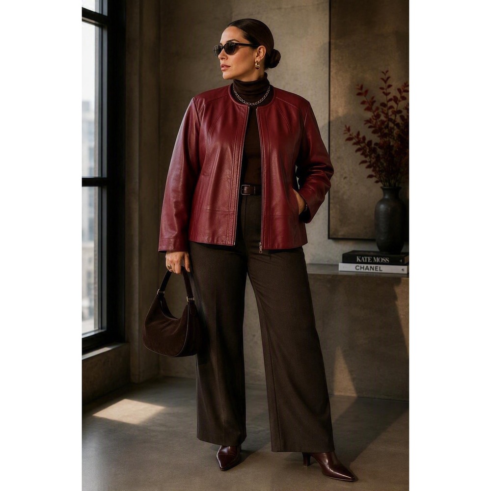 Avenue Special Edition No. 2009 Red Leather Jacket Size 18/20